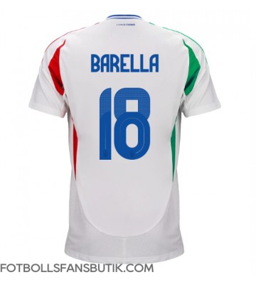 Italien Nicolo Barella #18 Replika Bortatröja EM 2024 Kortärmad